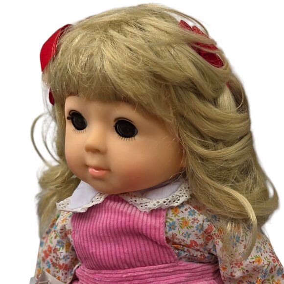 1984 Vintage 19" Vinyl Plush Doll "Sandy" Mitchell Co Kansas Pink Corduroy Dress - Picture 6 of 13